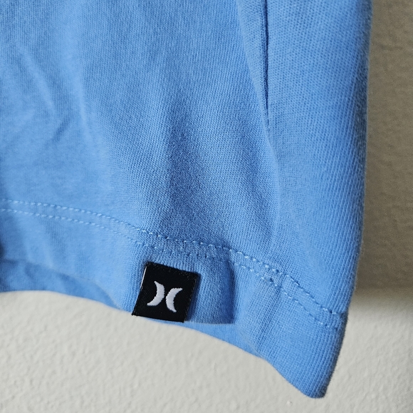 Hurley tshirt button down 3 Nike Dri-Fit dark blue sleeves light blue t-shirt M - Picture 2 of 7